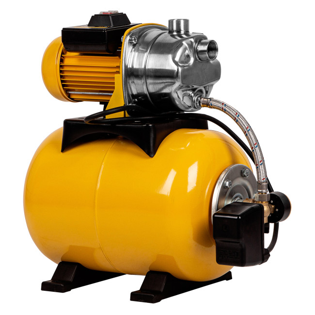 Насосная станция PS1000Х, 1000 Вт, 3500 л/ч, ресивер 24 л, подъем 44 м, нержавейка Denzel в Новосибирске