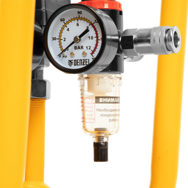 Компрессор безмасляный, малошумный DLS 1500/50, 1500 ВТ, 2x750, 50 л, 260 л/мин Denzel в Новосибирске