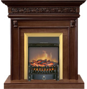 Каминокомплект Valletta - Темный дуб с очагом Fobos FX M Brass