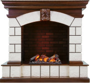 Каминокомплект Tower - Темный дуб / Белый с очагом Cassette 600 NH