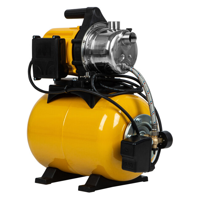 Насосная станция PS800X, 800 Вт, 3200 л/ч, ресивер 24 л, подъем 38 м, нержавейка Denzel в Новосибирске