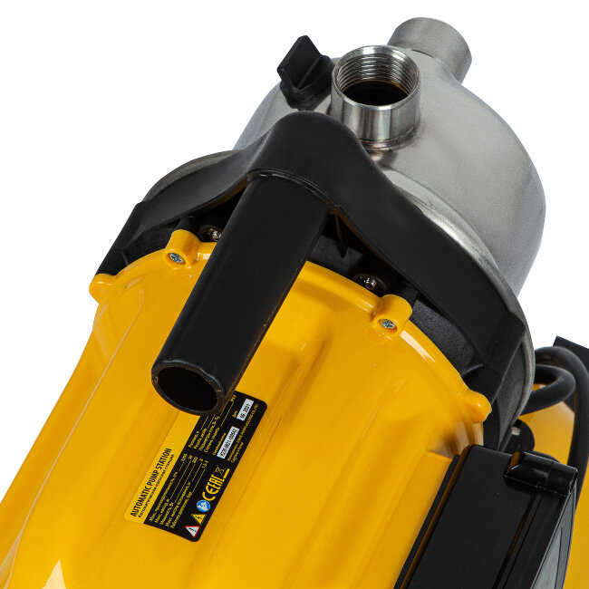 Насосная станция PS800X, 800 Вт, 3200 л/ч, ресивер 24 л, подъем 38 м, нержавейка Denzel в Новосибирске