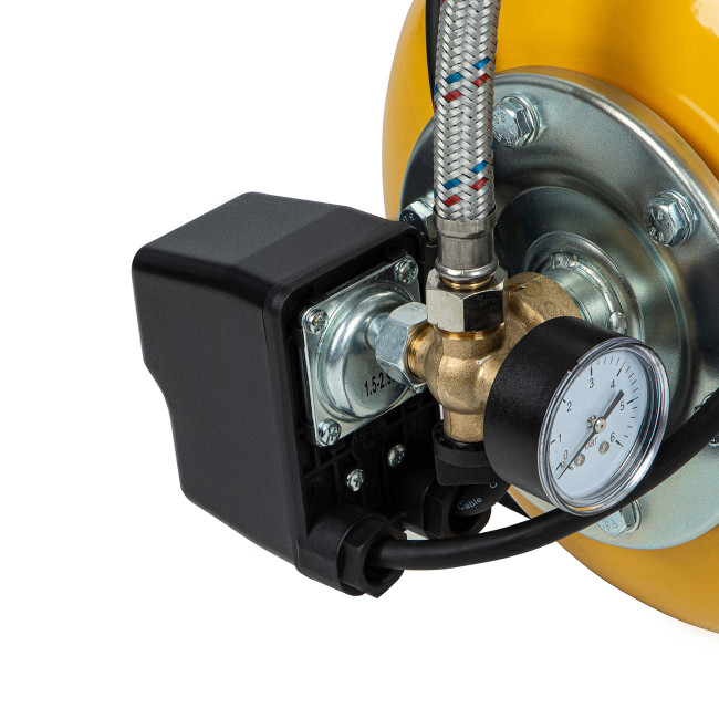 Насосная станция PS800X, 800 Вт, 3200 л/ч, ресивер 24 л, подъем 38 м, нержавейка Denzel в Новосибирске