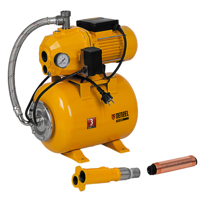 Насосная станция эжекторная PSD800C, 800 Вт, 2400 л/ч, ресивер 24 л, всасывание 20 м Denzel в Новосибирске