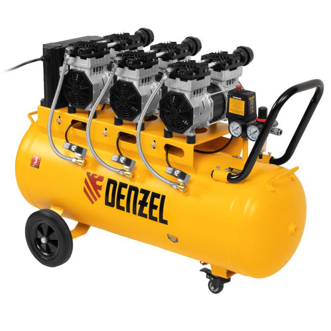 Компрессор безмасляный, малошумный DLS 2250/100, 2250 Вт, 3x750, 100 л, 410 л/мин блок управления/ Denzel в Новосибирске Компрессор безмасляный, малошумный DLS 2250/100, 2250 Вт, 3x750, 100 л, 410 л/мин блок управления/ Denzel в Новосибирске