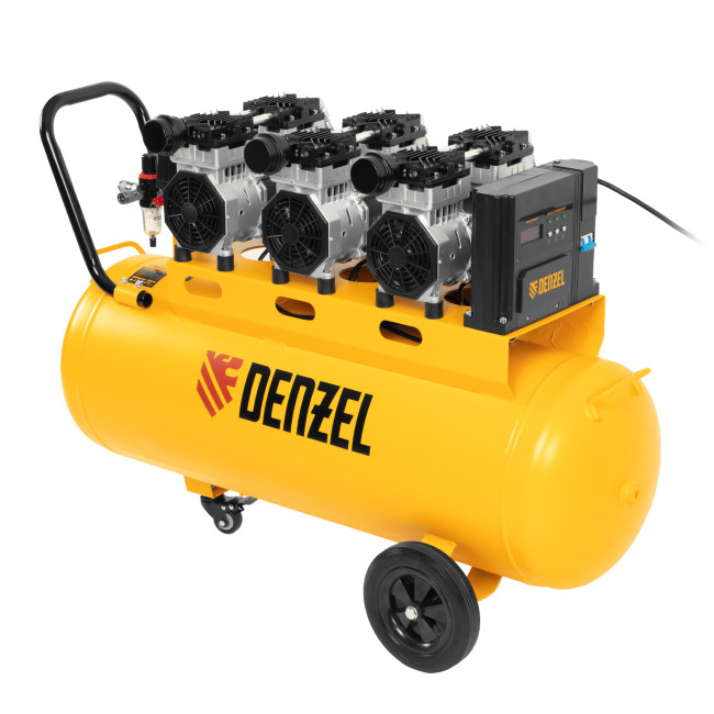 Компрессор безмасляный, малошумный DLS 2250/100, 2250 Вт, 3x750, 100 л, 410 л/мин блок управления/ Denzel в Новосибирске Компрессор безмасляный, малошумный DLS 2250/100, 2250 Вт, 3x750, 100 л, 410 л/мин блок управления/ Denzel в Новосибирске