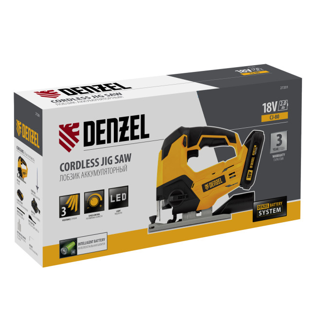 Лобзик аккумуляторный CJ-80, 18В Li-Ion Denzel в Новосибирске