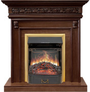 Каминокомплект Valletta - Темный дуб с очагом Majestic FX Brass Каминокомплект Valletta - Темный дуб с очагом Majestic FX Brass