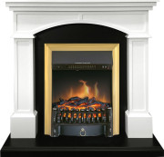 Каминокомплект Langford - Белый с черным с очагом Fobos FX Brass Каминокомплект Langford - Белый с черным с очагом Fobos FX Brass