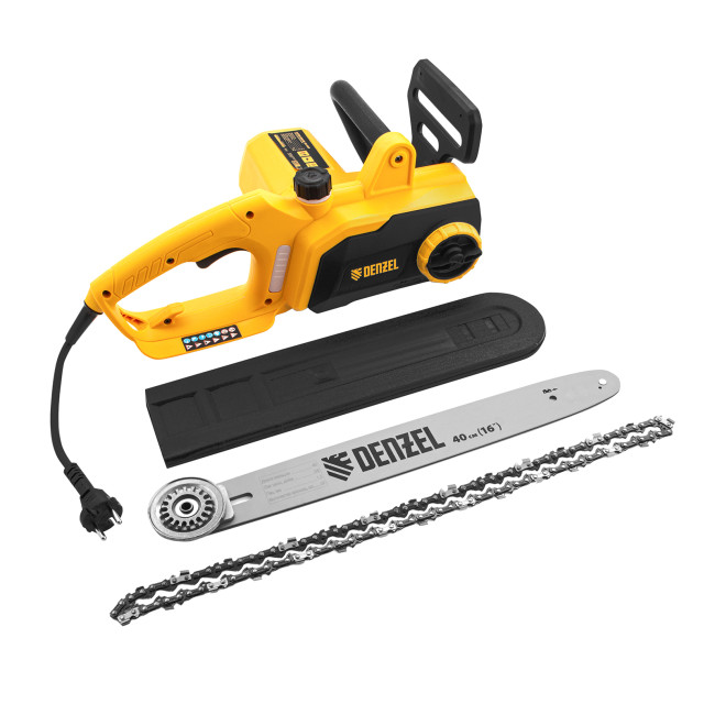 Пила цепная электрическая EDS-1800P, 1.8 кВт,поперечная, шина 40 см, шаг 3/8, паз 1.3 мм, 57 звеньев Denzel в Новосибирске