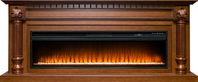 Каминокомплект Edinburg 60 - Орех с очагом Vision 60 LED в Новосибирске