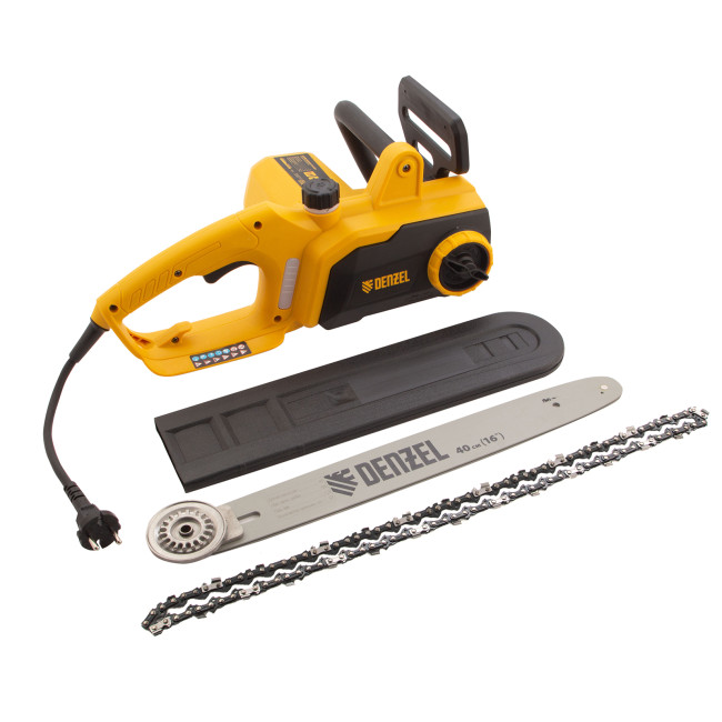 Пила цепная электрическая EDS-2000P, 2 кВт,поперечная, шина 40 см, шаг 3/8, паз 1.3 мм, 57 звеньев Denzel в Новосибирске