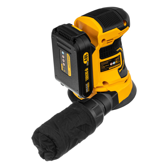 Машина шлифовальная эксцентриковая аккумуляторная COS-125, 18В Li-Ion Denzel в Новосибирске