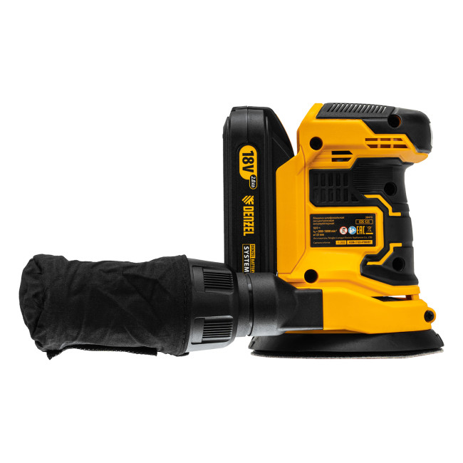 Машина шлифовальная эксцентриковая аккумуляторная COS-125, 18В Li-Ion Denzel в Новосибирске