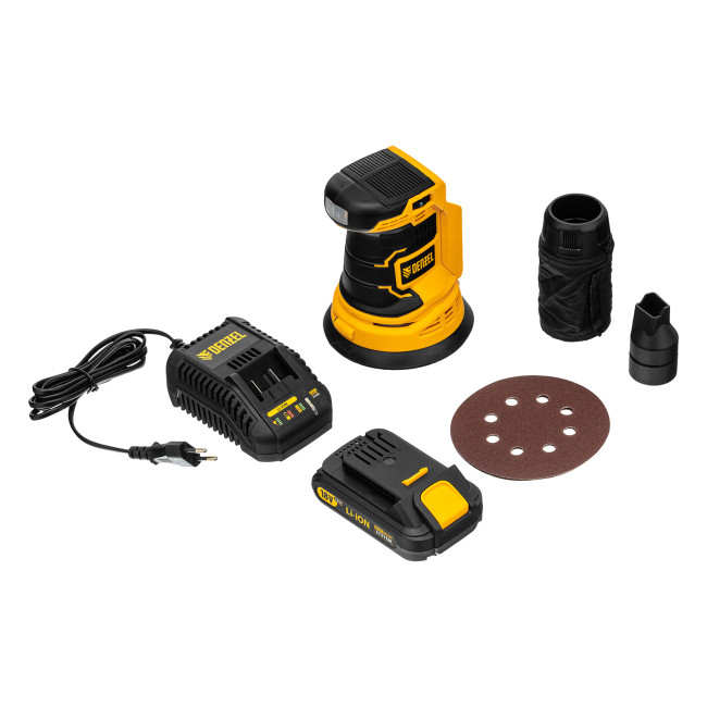 Машина шлифовальная эксцентриковая аккумуляторная COS-125, 18В Li-Ion Denzel в Новосибирске