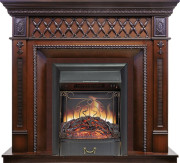 Каминокомплект Alexandria - махагон коричневый антик с очагом Majestic FX Black Каминокомплект Alexandria - махагон коричневый антик с очагом Majestic FX Black