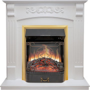 Каминокомплект Sorrento угловой - Белый дуб с очагом Majestic FX Brass Каминокомплект Sorrento угловой - Белый дуб с очагом Majestic FX Brass
