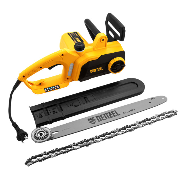 Пила цепная электрическая EDS-2200P, 2.2 кВт,поперечная, шина 45 см, шаг 3/8, паз 1.3 мм, 63 звена Denzel в Новосибирске