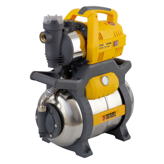 Насосная станция PSХ950X, Х-Pro, 950 Вт, 3300 л/ч, ресивер 24 л, подъем 38 м, нержавейка Denzel в Новосибирске
