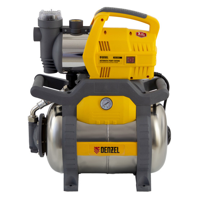 Насосная станция PSХ950X, Х-Pro, 950 Вт, 3300 л/ч, ресивер 24 л, подъем 38 м, нержавейка Denzel в Новосибирске