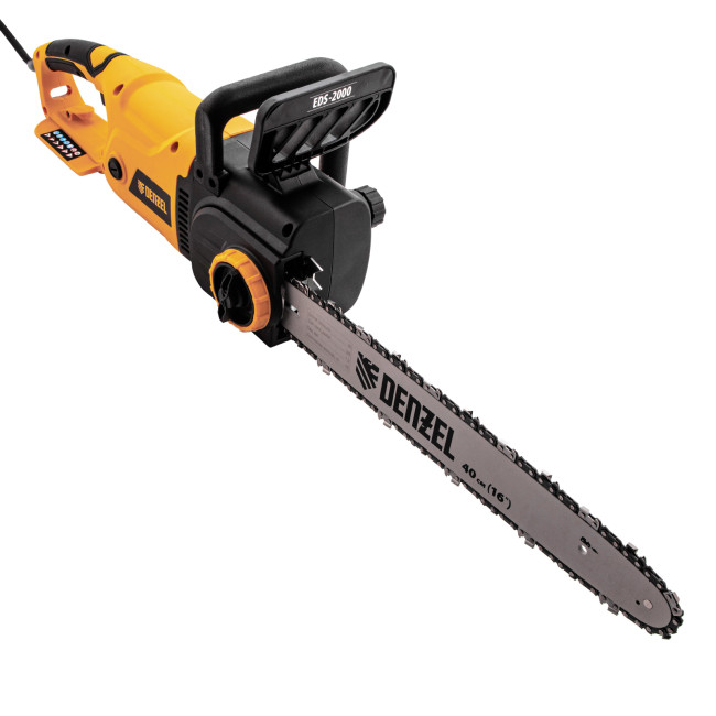 Пила цепная электрическая EDS-2000, 2 кВт,продольная, шина 40 см, шаг 3/8, паз 1.3 мм, 56 звеньев Denzel в Новосибирске
