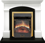 Каминокомплект Langford - Белый с черным с очагом Majestic FX Brass Каминокомплект Langford - Белый с черным с очагом Majestic FX Brass