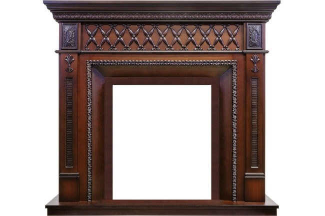 Каминокомплект Alexandria - махагон коричневый антик с очагом Majestic FX M Black RC в Новосибирске