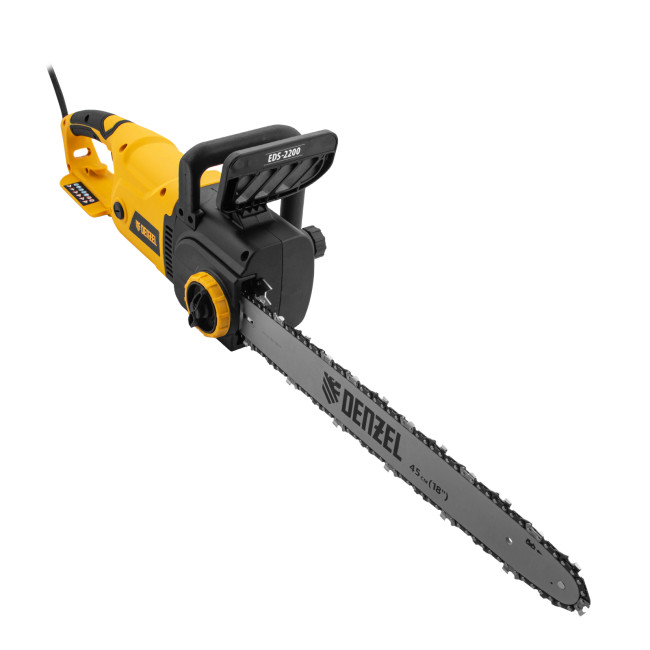 Пила цепная электрическая EDS-2200, 2.2 кВт,продольная, шина 45 см, шаг 3/8, паз 1.3 мм, 62 звена Denzel в Новосибирске