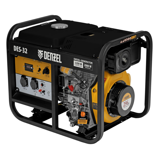 Генератор дизельный DES-32, 3,2 кВт, 230 В, 11 л, ручной стартер Denzel в Новосибирске