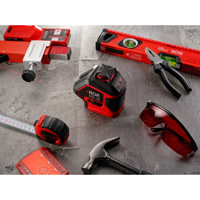 Комплект: лазерный уровень RGK PR-81 + штанга-упор RGK CG-2 в Новосибирске