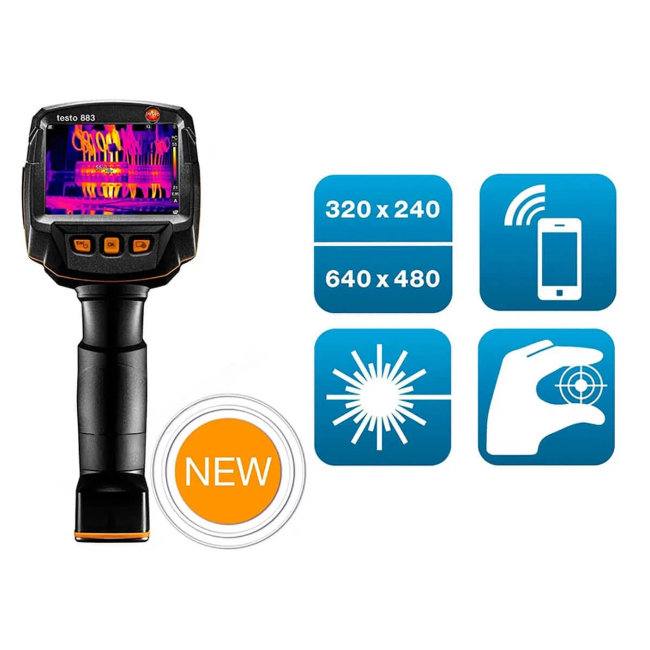 Тепловизор Testo 883 с 2 объективами и принадлежностями в Новосибирске