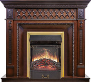 Каминокомплект Alexandria - махагон коричневый антик с очагом Majestic FX M Brass Каминокомплект Alexandria - махагон коричневый антик с очагом Majestic FX M Brass