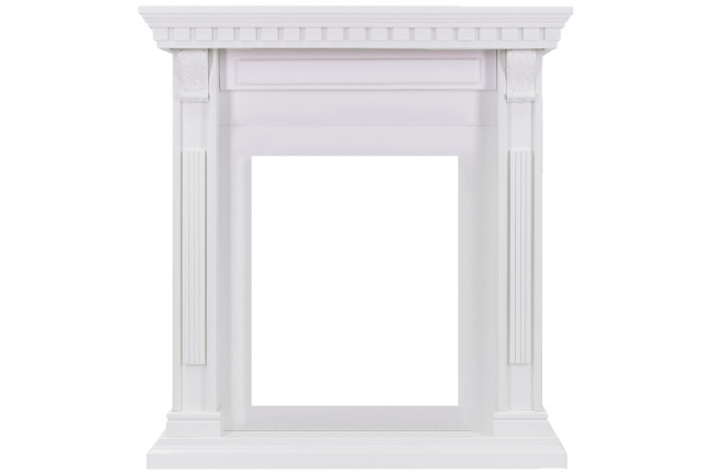 Каминокомплект Orlean - Белый дуб с очагом Danville Antique Brass FB2 в Новосибирске