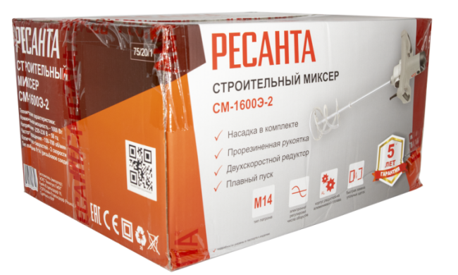 Строительный миксер Ресанта СМ-1600Э-2 в Новосибирске