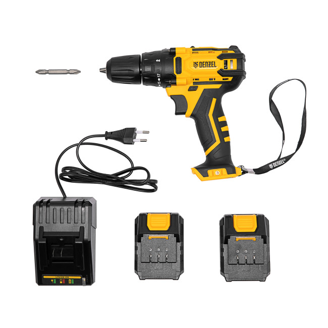 Дрель-шуруповерт аккумуляторная CDL-12-02BM, Li-Ion, 12 В, 2 акк. Denzel в Новосибирске