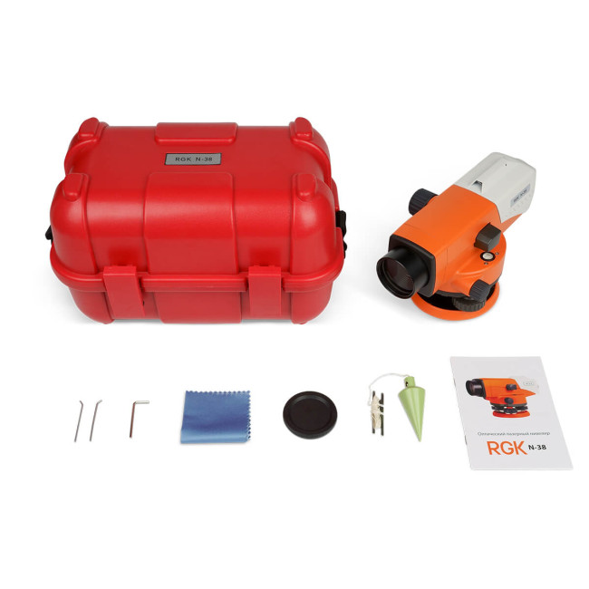 Комплект оптический нивелир RGK N-38 + штатив S6-N + рейка AMO S5 в Новосибирске