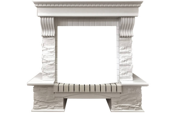 Каминокомплект Pierre Luxe Белый / Сланец белый с очагом Dioramic 25 LED FX в Новосибирске Каминокомплект Pierre Luxe Белый / Сланец белый с очагом Dioramic 25 LED FX в Новосибирске