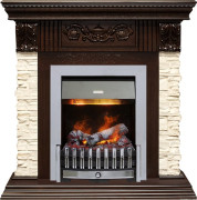 Каминокомплект Luxemburg (каменный) - Сланец/Темный дуб с очагом Danville Chrome FB2 Каминокомплект Luxemburg (каменный) - Сланец/Темный дуб с очагом Danville Chrome FB2