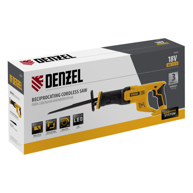 Пила сабельная аккумуляторная CRC-115-0,  18В Li-Ion Denzel в Новосибирске