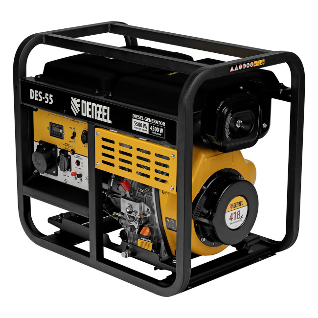 Генератор дизельный DES-55, 5,5 кВт, 230 В, 11 л, ручной стартер Denzel в Новосибирске