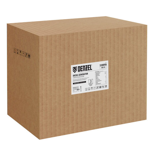 Генератор дизельный DES-55, 5,5 кВт, 230 В, 11 л, ручной стартер Denzel в Новосибирске