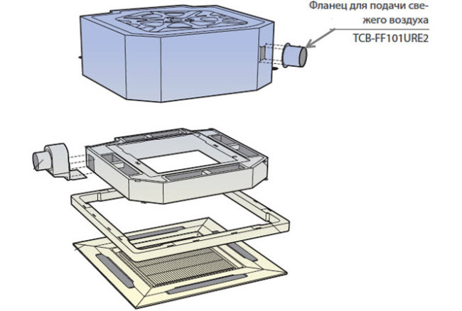 Toshiba Фланец для подачи свежего воздуха (TCB-FF101URE2) в Новосибирске