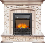 Каминокомплект Preston - Белый/Слоновая кость с патиной с очагом Aspen Black Каминокомплект Preston - Белый/Слоновая кость с патиной с очагом Aspen Black