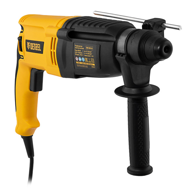 Перфоратор электрический RHH-800-26, SDS-plus, 800 Вт, 3 Дж, 3 плюс 1 реж. Denzel в Новосибирске Перфоратор электрический RHH-800-26, SDS-plus, 800 Вт, 3 Дж, 3 плюс 1 реж. Denzel в Новосибирске