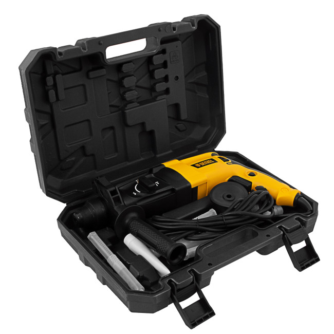 Перфоратор электрический RHH-800-26, SDS-plus, 800 Вт, 3 Дж, 3 плюс 1 реж. Denzel в Новосибирске Перфоратор электрический RHH-800-26, SDS-plus, 800 Вт, 3 Дж, 3 плюс 1 реж. Denzel в Новосибирске