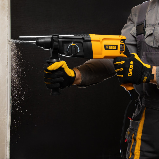Перфоратор электрический RHH-800-26, SDS-plus, 800 Вт, 3 Дж, 3 плюс 1 реж. Denzel в Новосибирске Перфоратор электрический RHH-800-26, SDS-plus, 800 Вт, 3 Дж, 3 плюс 1 реж. Denzel в Новосибирске