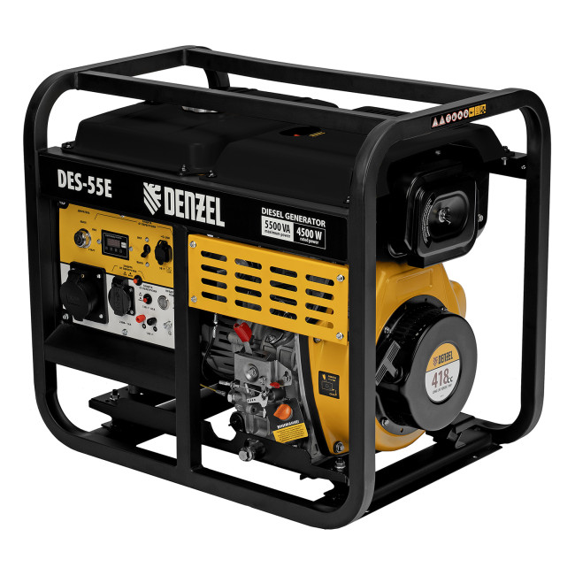 Генератор дизельный DES-55E, 5,5 кВт, 230 В, 11 л, электростартер Denzel в Новосибирске Генератор дизельный DES-55E, 5,5 кВт, 230 В, 11 л, электростартер Denzel в Новосибирске
