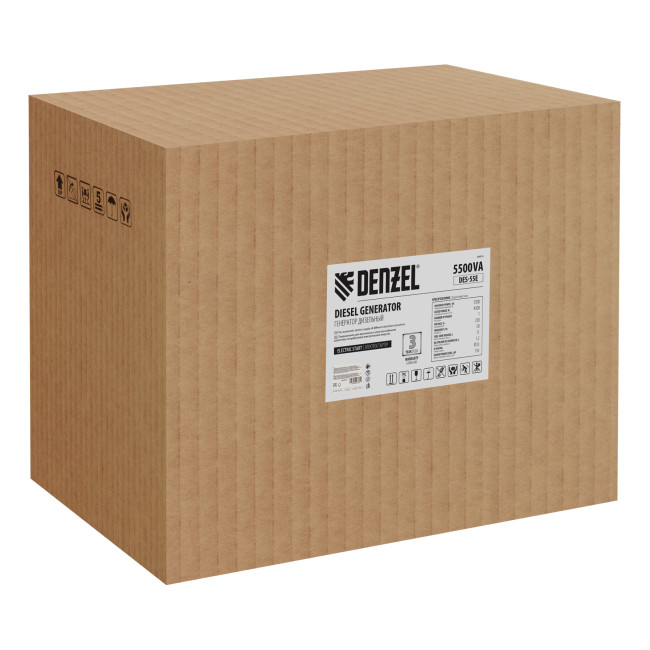Генератор дизельный DES-55E, 5,5 кВт, 230 В, 11 л, электростартер Denzel в Новосибирске Генератор дизельный DES-55E, 5,5 кВт, 230 В, 11 л, электростартер Denzel в Новосибирске