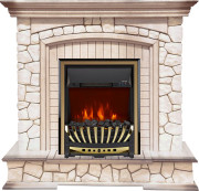 Каминокомплект Preston - Белый/Слоновая кость с патиной с очагом Aspen Gold Каминокомплект Preston - Белый/Слоновая кость с патиной с очагом Aspen Gold