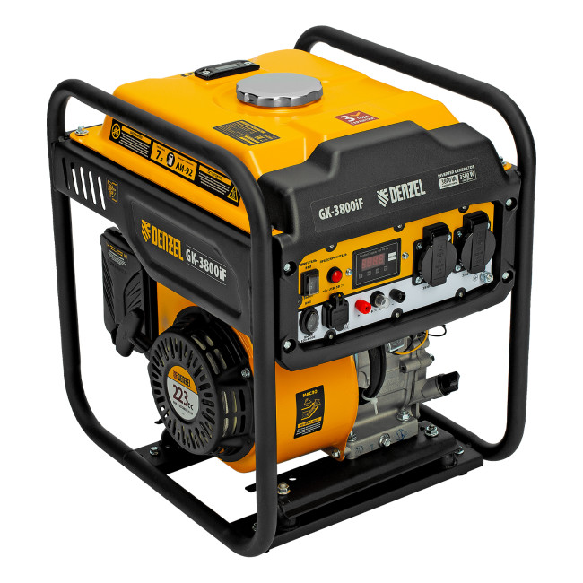 Генератор инверторный GK-3800iF, 3,8 кВт, 230 В, ручной старт DENZEL в Новосибирске